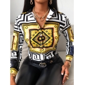 Lovely Formal Geometric Print Patchwork Multicolor