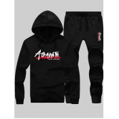 LW Men Casual Letter Print Pocket Design Tracksuit