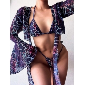 LW Sexy Flared Cobra Print Lace-up Modena Cover-up