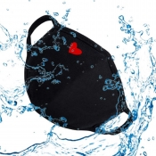 Lovely Trendy Heart-shaped Print Black Face Mask