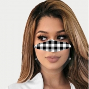 Lovely Casual Plaid Print Black And White Face Mas