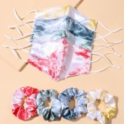Lovely Casual Tie-dye Multicolor Face Mask(With Ha