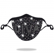 Lovely Chic Sequined Pearl Decoration White Face M