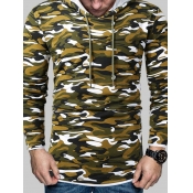 Lovely Men Casual Hooded Collar Print Baby Blue Ho
