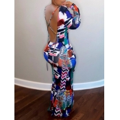 LW SXY Mixed Print Backless Dress