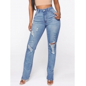 Lovely Casual High-waisted Broken Holes Split Baby