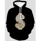 Lovely Men Casual Hooded Collar Print Baby Blue Ho