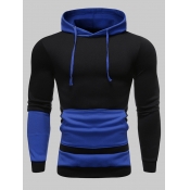 Lovely Men Casual Hooded Collar Print Baby Blue Ho