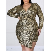 Lovely Party Cross-over Animal Print Asymmetrical 
