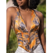 Lovely Sweet Backless Deep V Neck Asymmetrical Ora