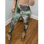 LW Street High-waisted Tie-dye Green Pants