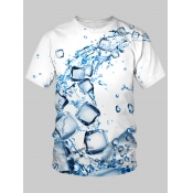 LW BASICS Men Round Neck Ice Cube Print T-shirt