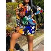 LW Plus Size Graffiti Letter Print Dress