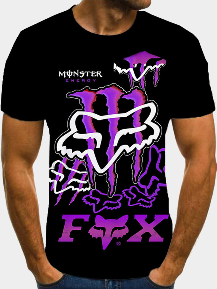 

Lovely Men Casual O Neck Graffiti Print Black T-shirt