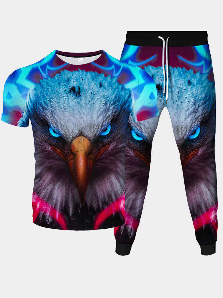 

Lovely Men Casual O Neck Animal Print Multicolor Two Piece Pants Set, Multi