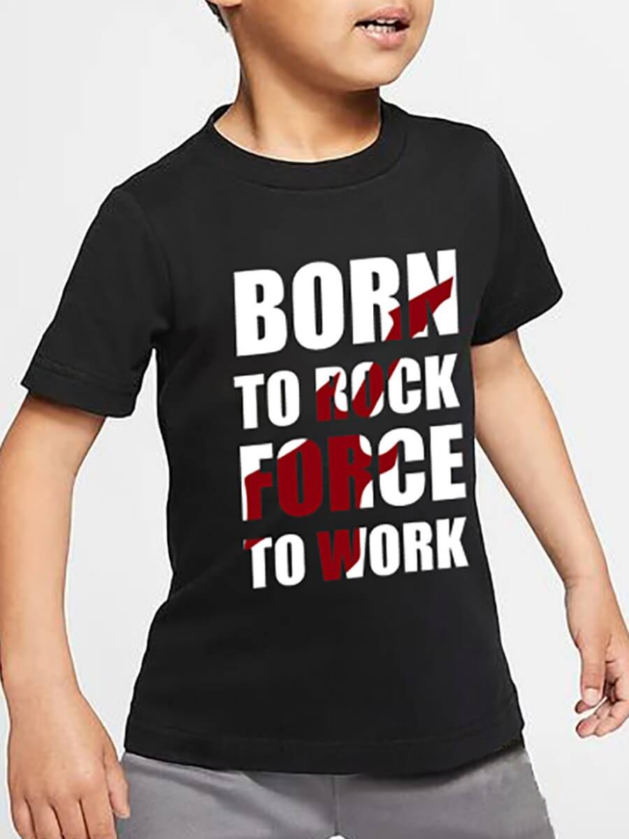 

Lovely Casual O Neck Letter Print Boy T-shirt, Black