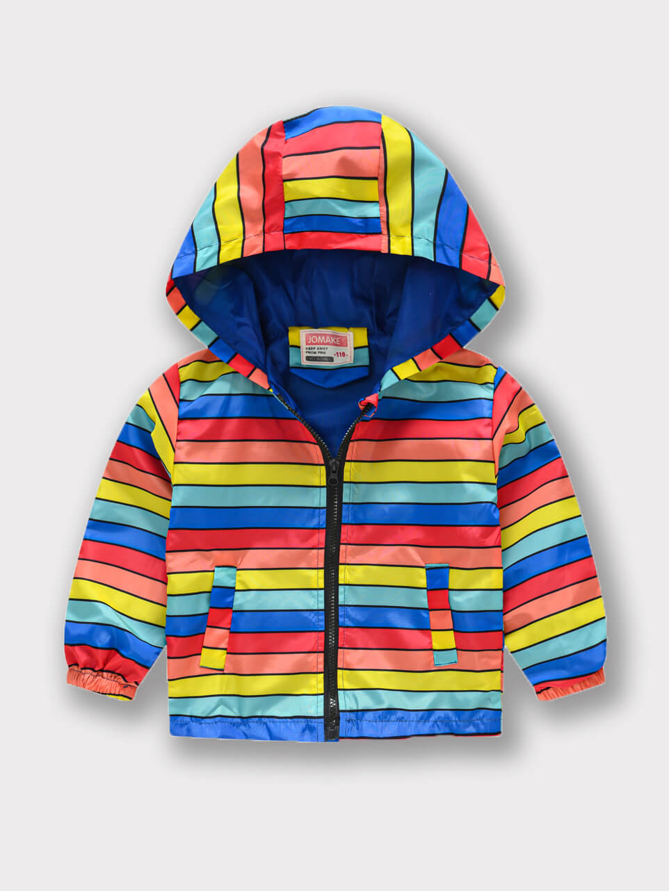 

Lovely Street Hooded Collar Color-lump Patchwork Multicolor Girl Coat, Multi
