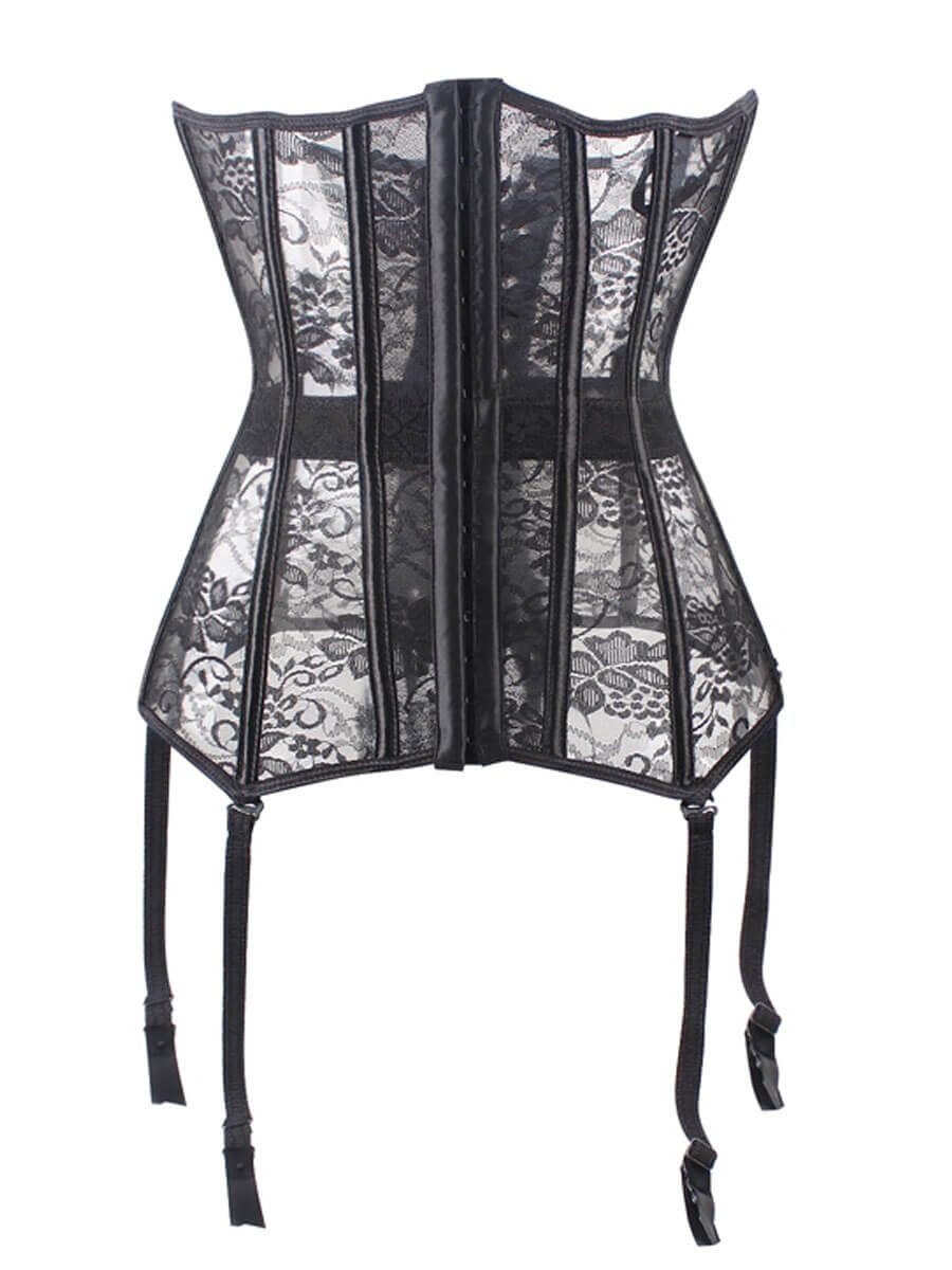 

Lovely Stylish See-through Tassel Design Black Corset