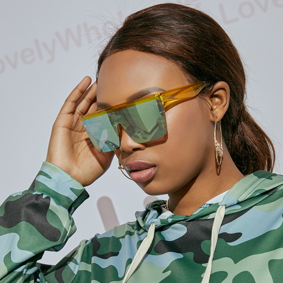 

Lovely Chic Patchwork Yellow Sunglasses