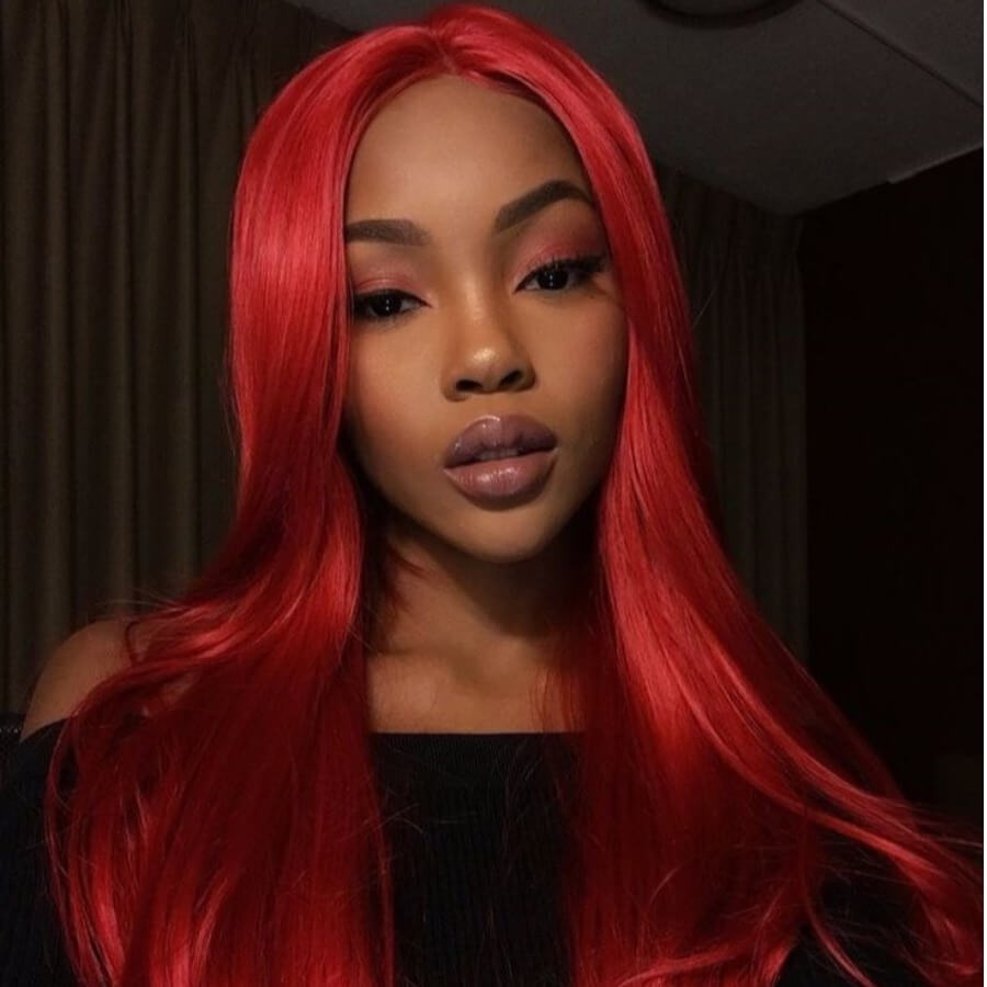 

Lovely Sexy High-temperature Resistance Long Straight Red Wig