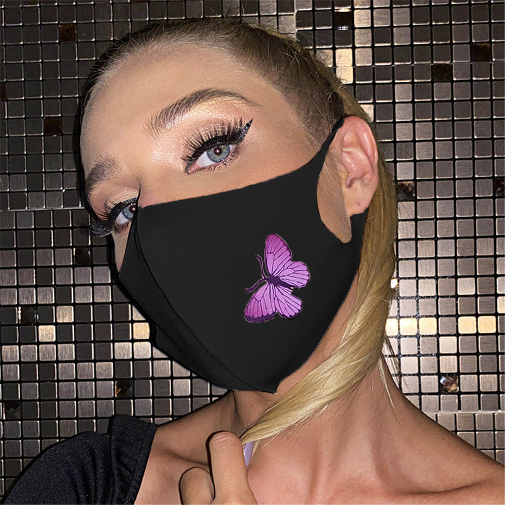 

Lovely Casual Butterfly Print Black Face Mask