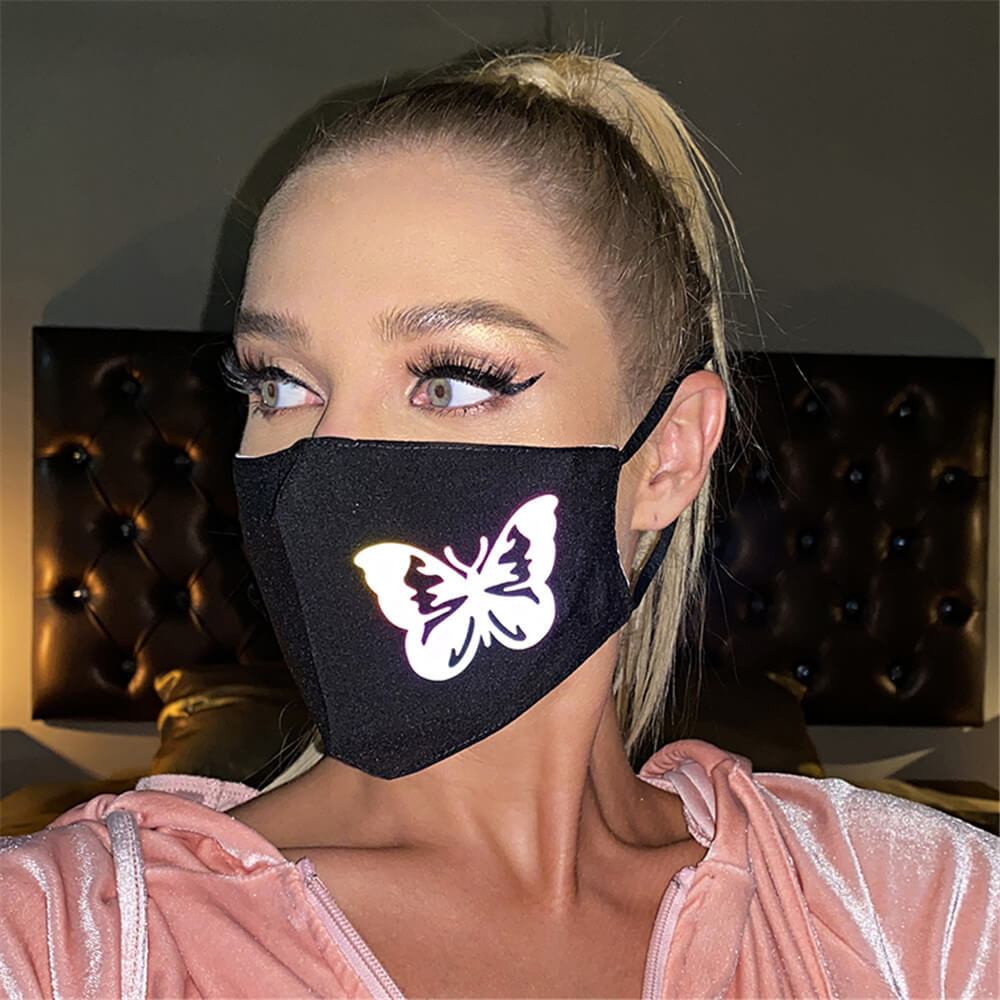 

Lovely Chic Butterfly Print Black Face Mask