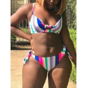 LW Casual Striped Bandage Design Multicolor Two-pi