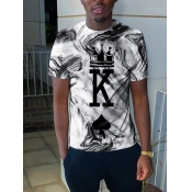 Lovely Men Trendy Valentines Day Letter Print Whit