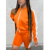 Lovely Sportswear Zipper Design Patchwork Croci Tw