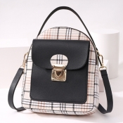LW Faux Leather Plaid Print Metal Accessories Deco