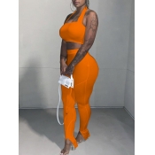 LW SXY Backless Split Croci Two Piece Pants Set