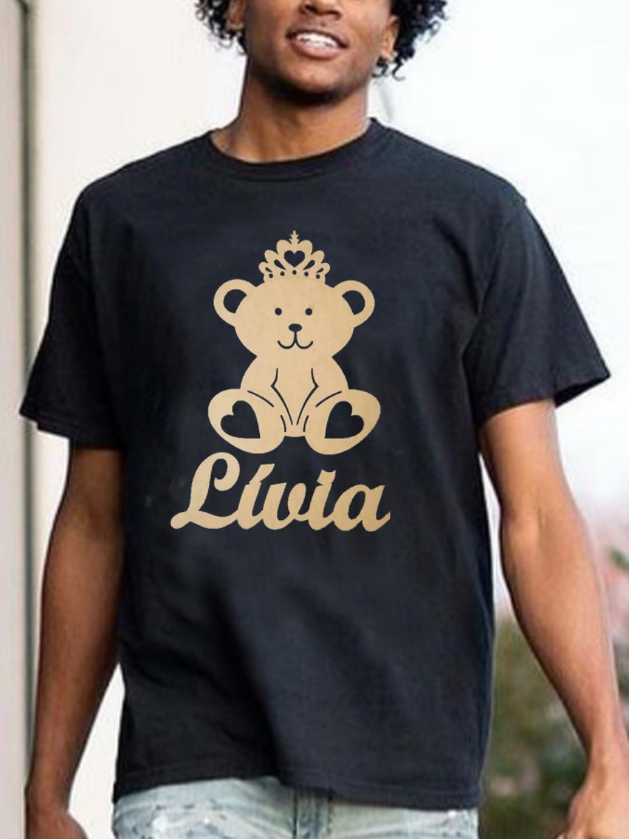 

Lovely Casual Cartoon Letter Print Black Men T-shirt