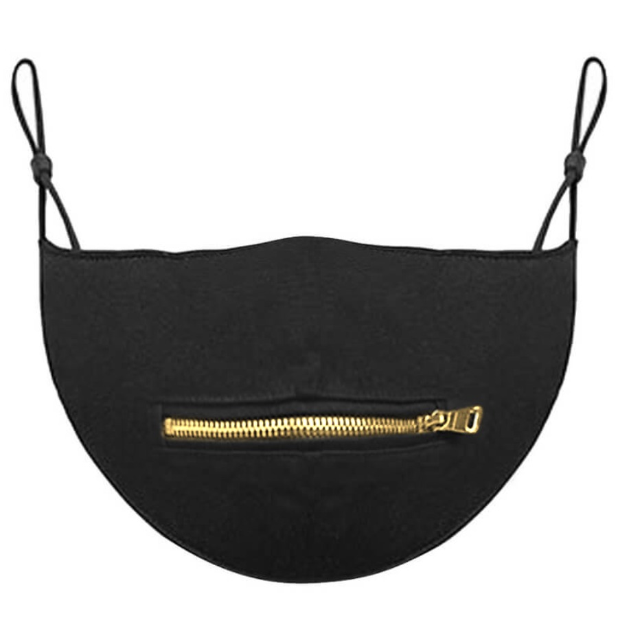 

Lovely Casual Zipper Design Gold Face Mask