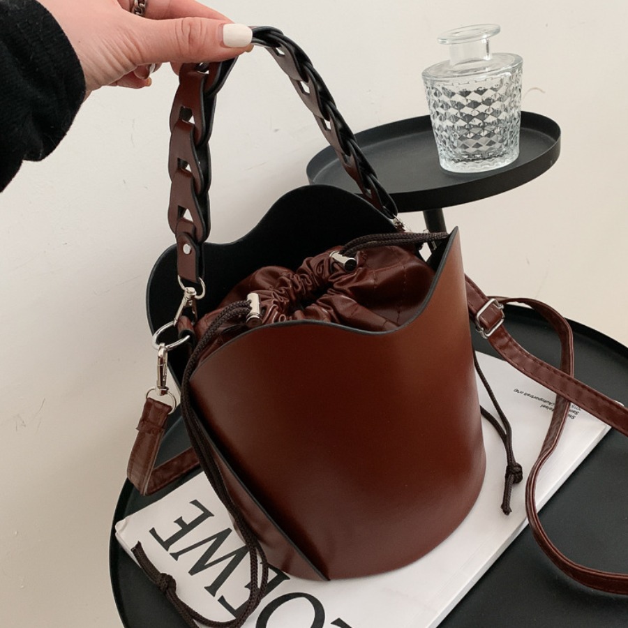 

LW Chic Drawstring Brown Crossbody Bag