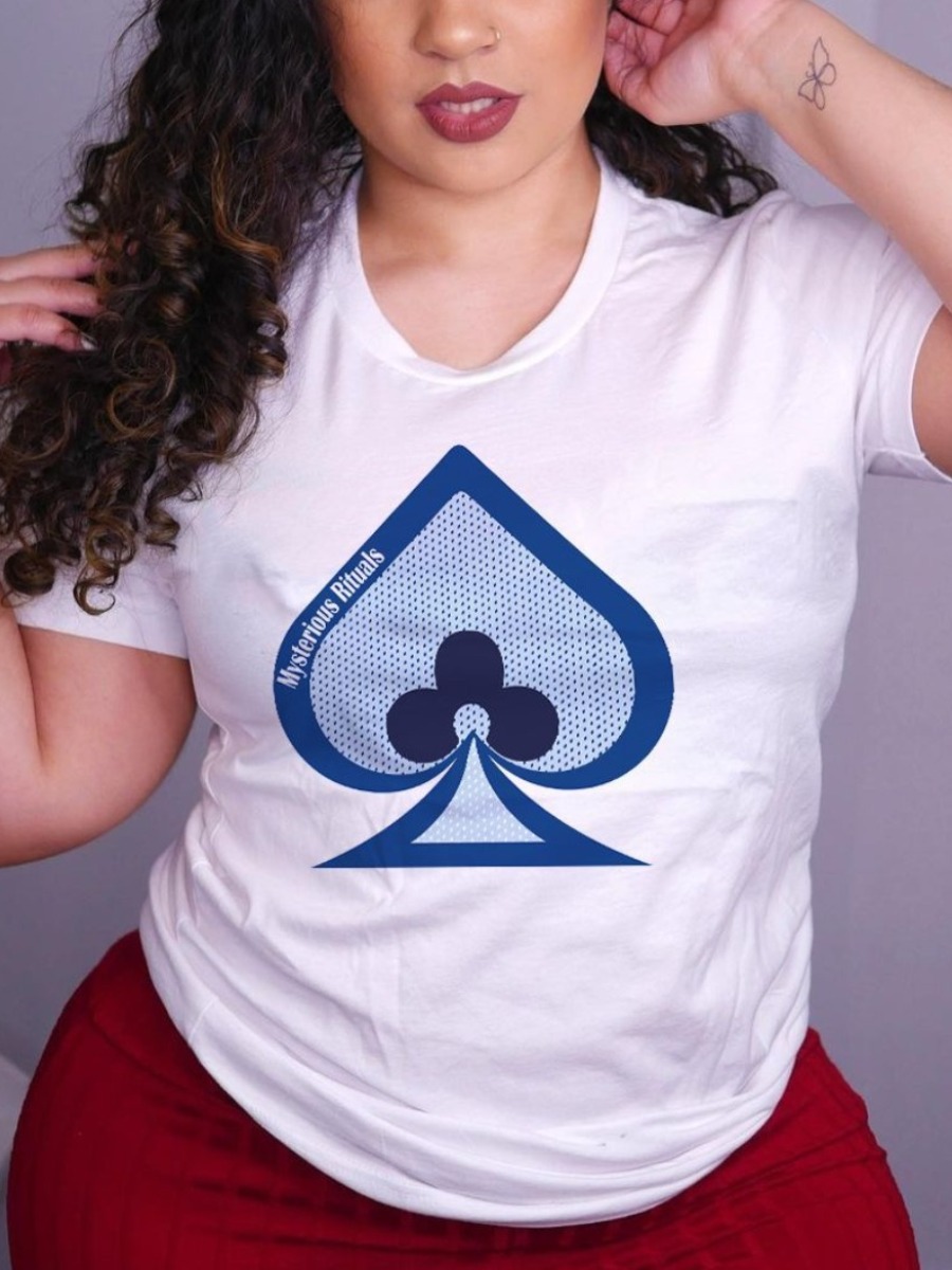 

Lovely Casual O Neck Print White T-shirt