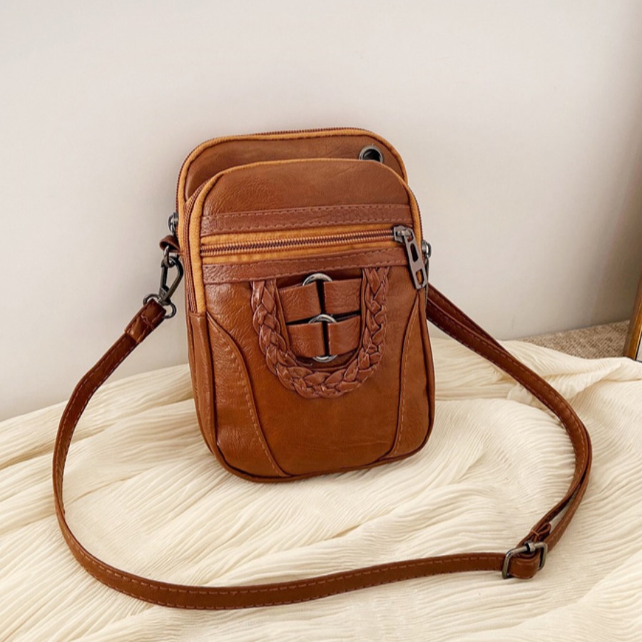 

Lovely Casual Metal Accessories Decoration Brown Crossbody Bag