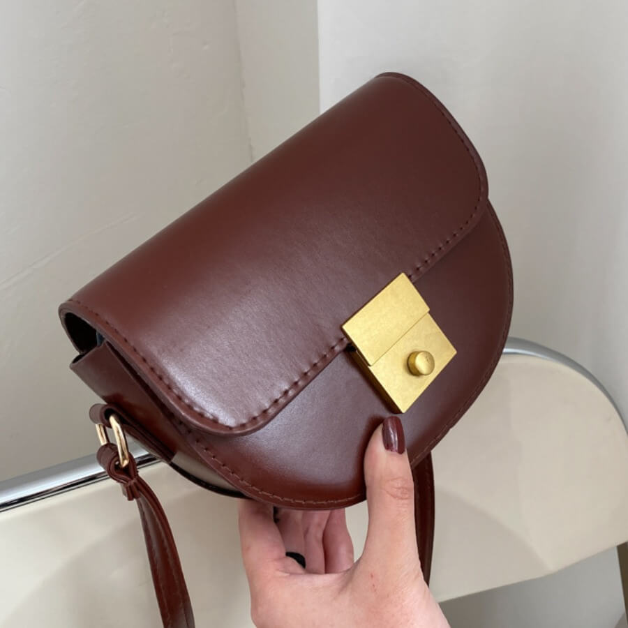 

Lovely Casual Semi Circular Brown Crossbody Bag