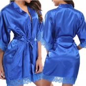 Lovely Sexy Cross-over Lace-up Blue Babydoll