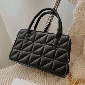 Lovely Casual Plaid Pattern Black Crossbody Bag