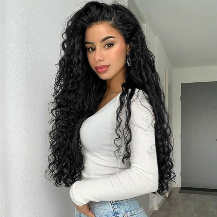 

Lovely Street Long Wavy Black Wig