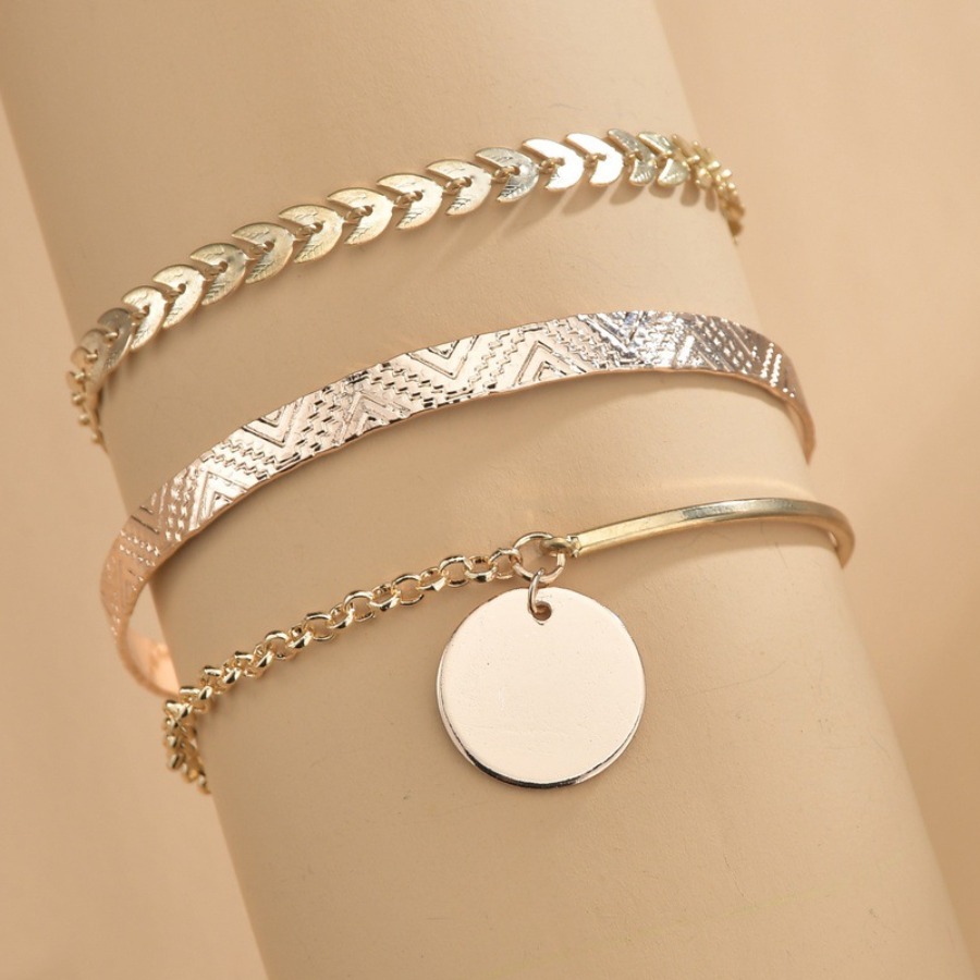 

Lovely Sweet Coin Gold Three-piece Bracelet