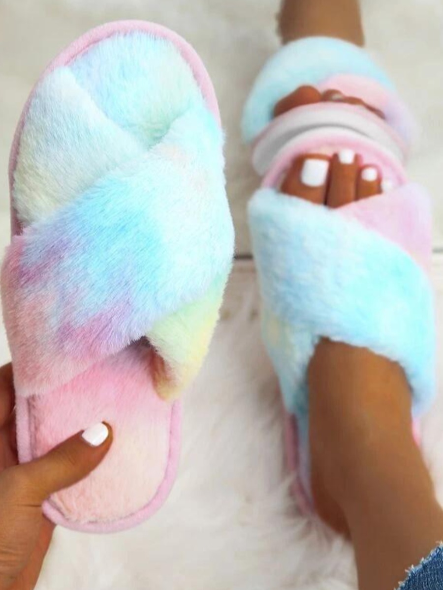 

Lovely Casual Tie-dye Multicolor Slippers, Multi