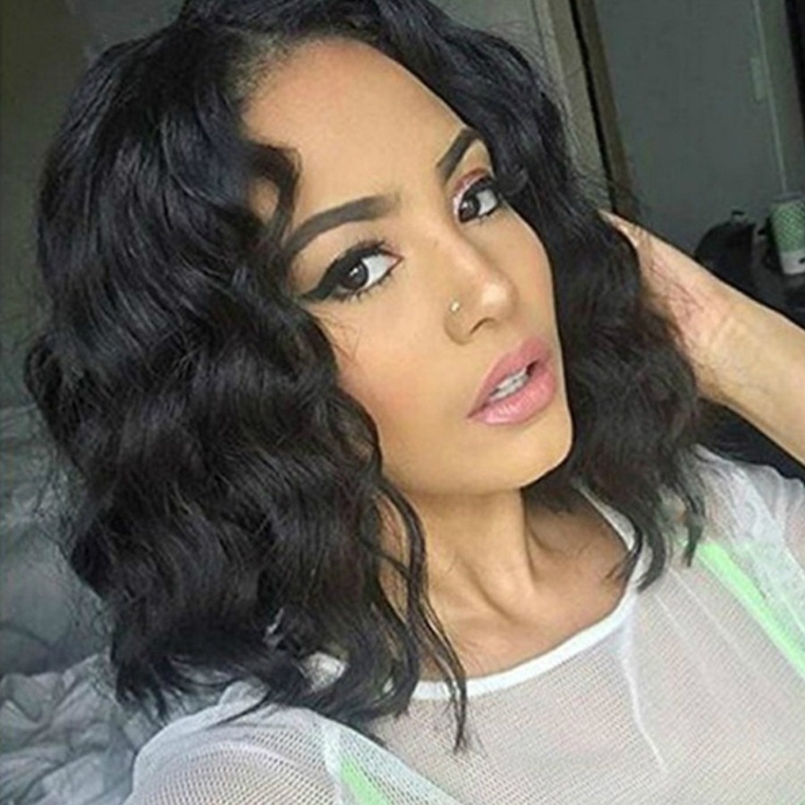 

Lovely Casual Short Wavy Black Wig