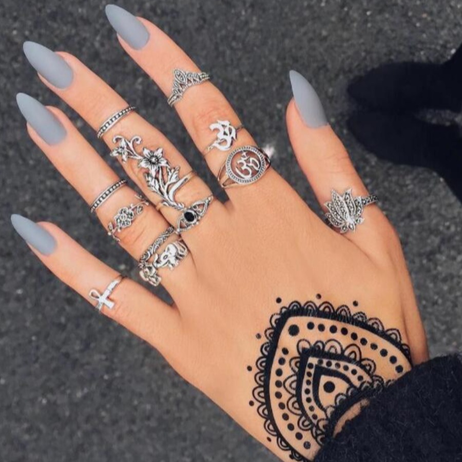 

Lovely Casua Animal Decoration Silver 12-piece Ring