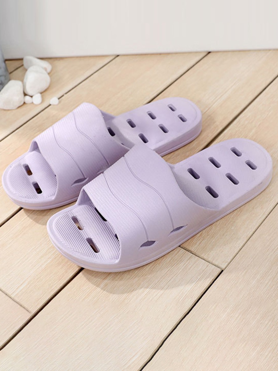 

Lovely Casual Hollow-out Light Purple Slippers