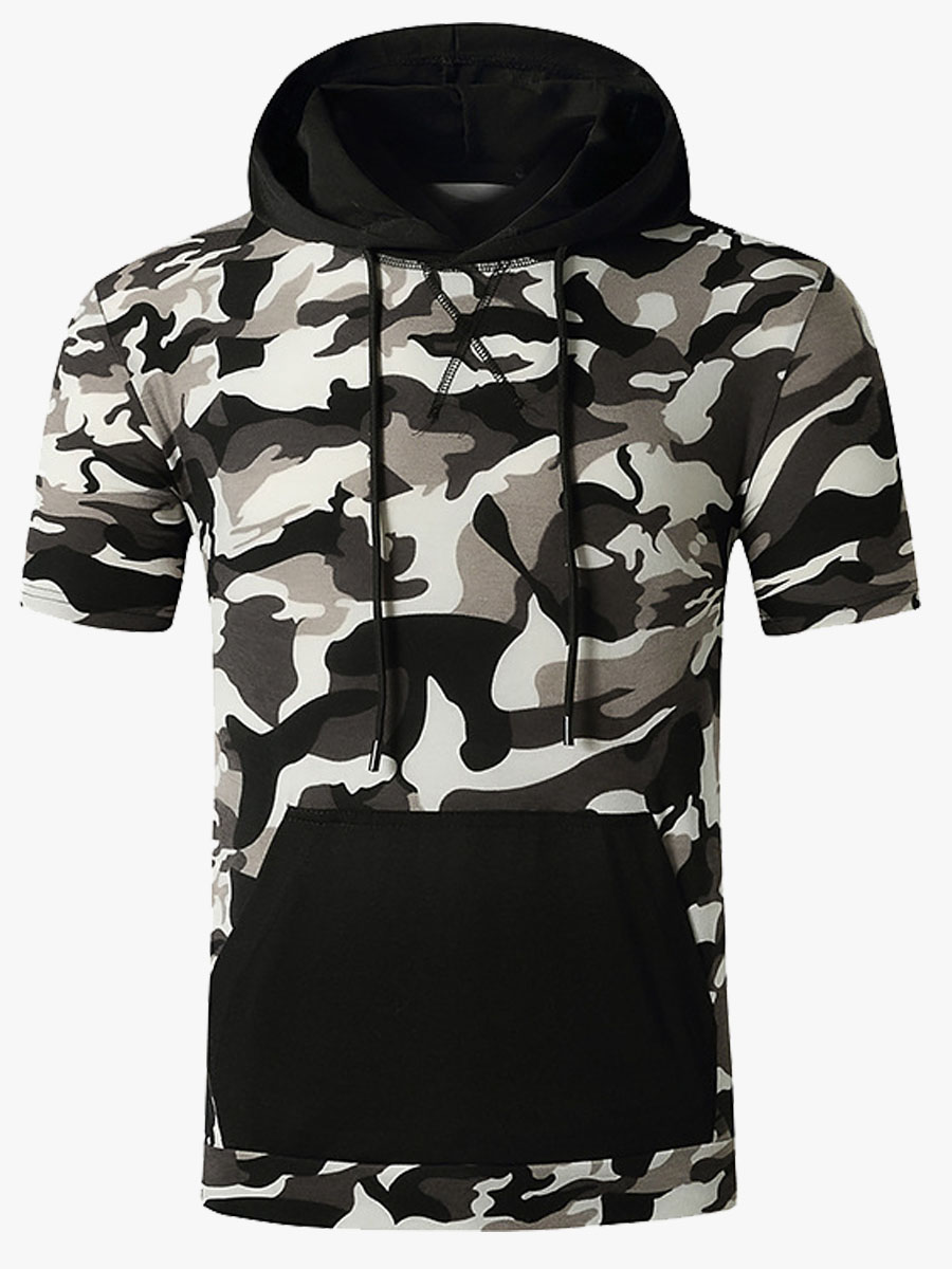 

Lovely Men Casual Hooded Collar Camo Print Hoodie