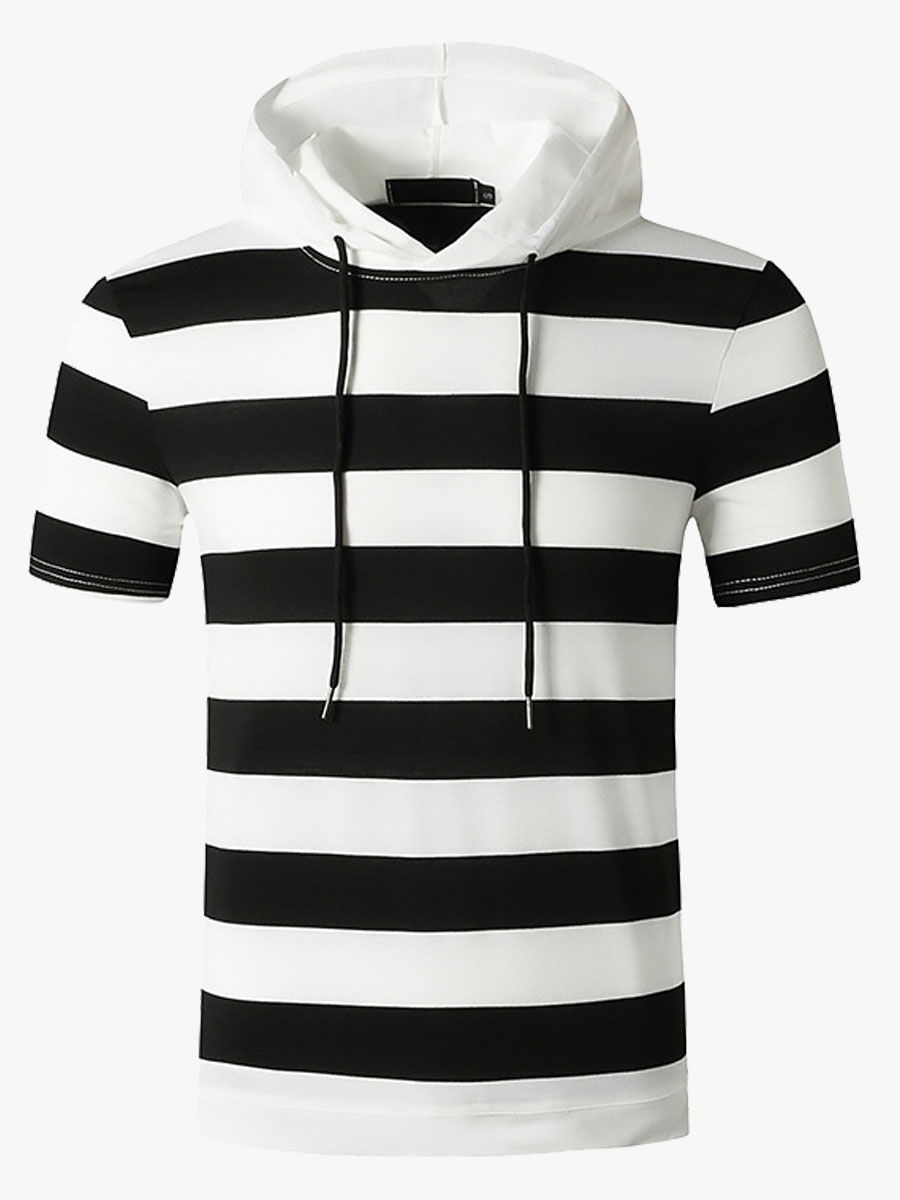 

Lovely Men Casual Hooded Collar Striped Black Hoodie