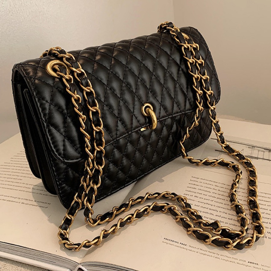 

Lovely Casual Chain Strap Black Crossbody Bag