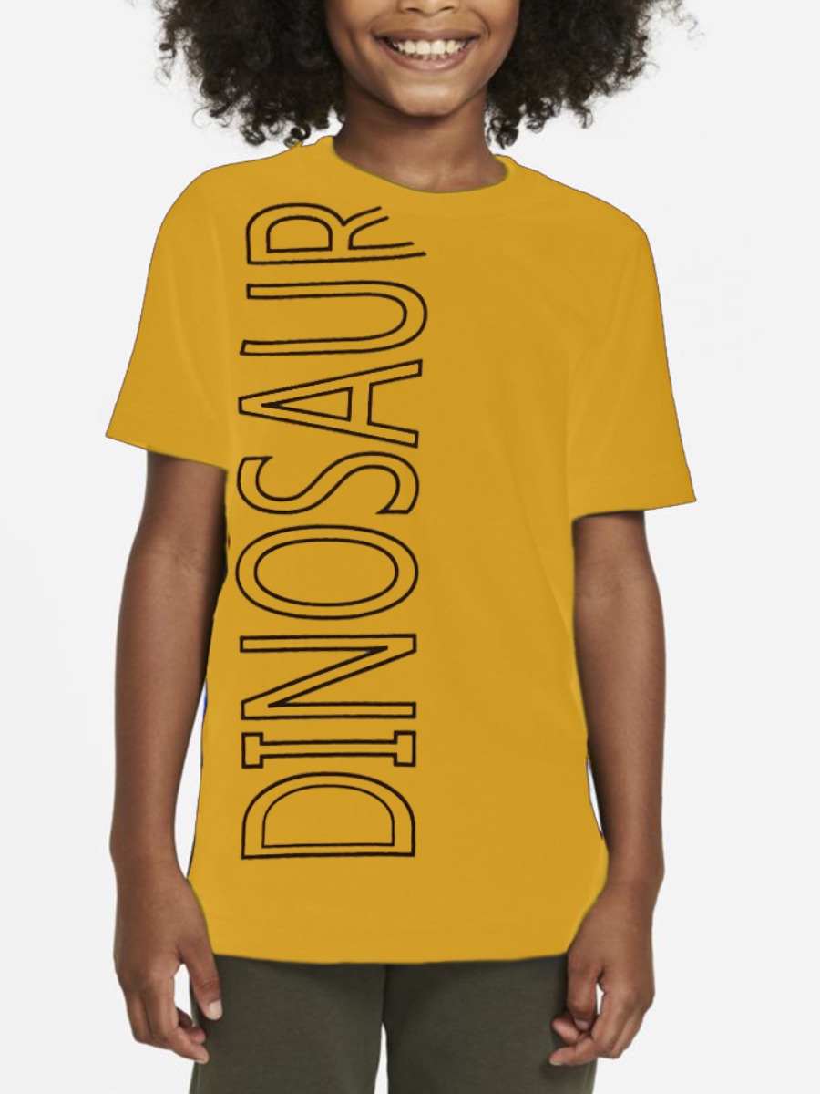 

Lovely Boy Casual O Neck Letter Print Yellow T-shirt