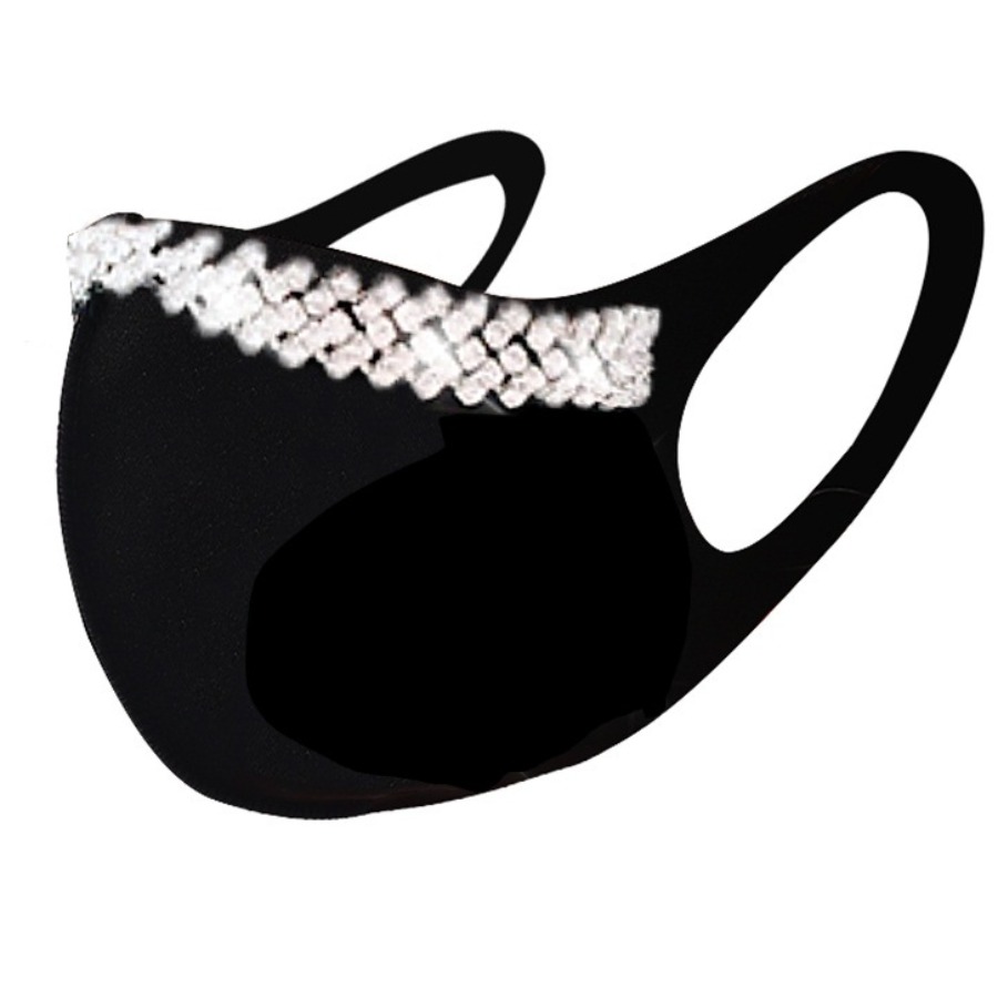 

Lovely Casual Sequined Crbon Black Face Mask, Carbon black